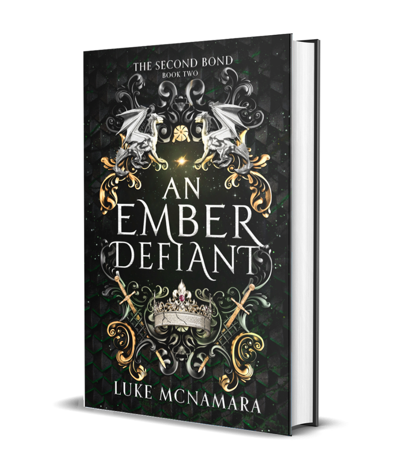 3D mockup of the signed An Ember Defiant hardback